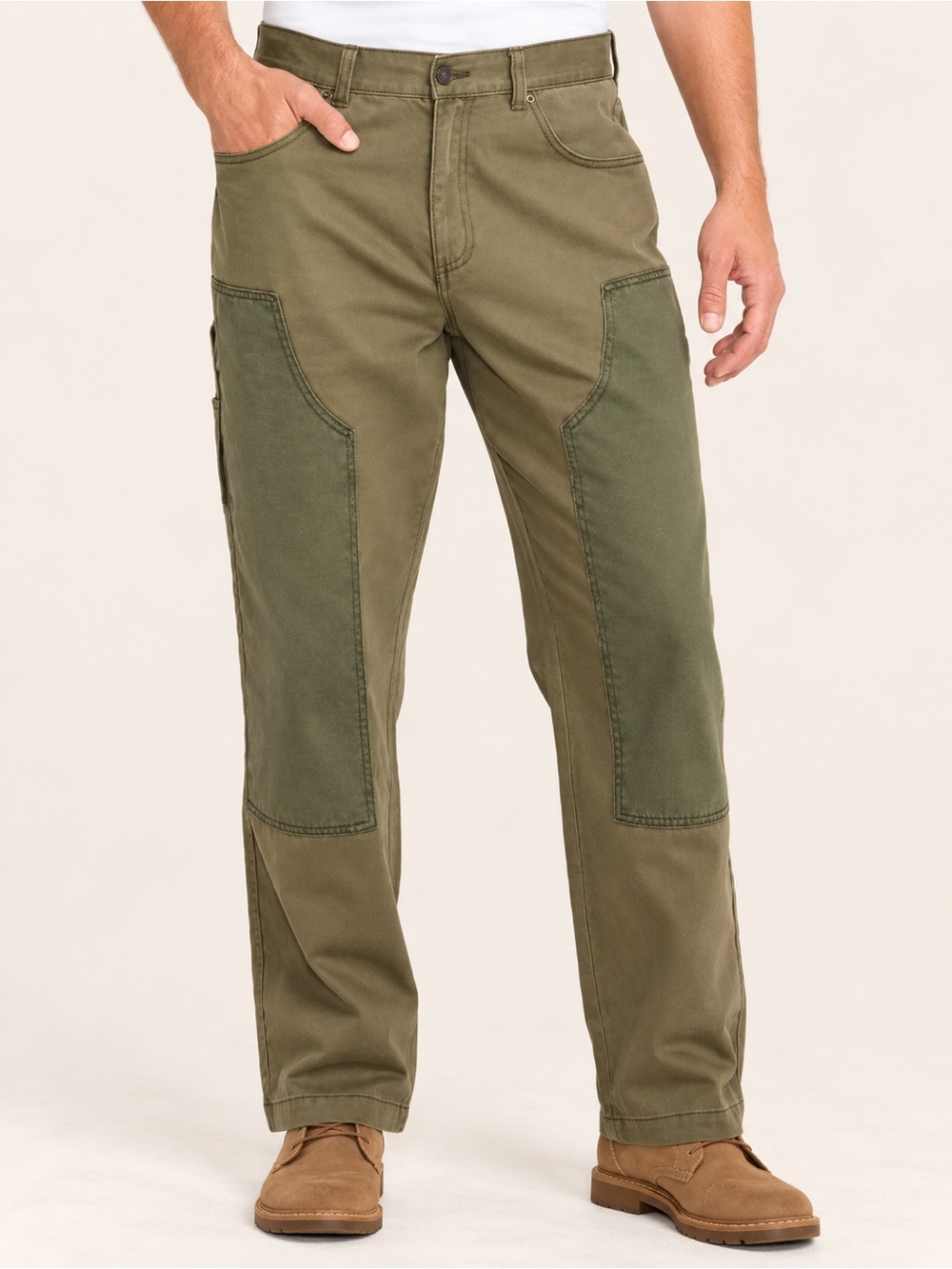 NWT Woolrich Men’s 34x32 Olive Double Knee Carpenter Twill Pants